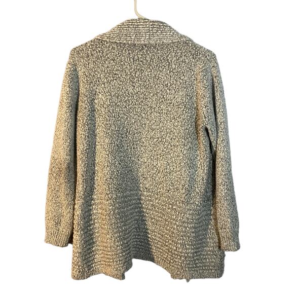 Apt. 9 Gray Opened Front Long Sleeve Textured Sweater Knit Cardigan Women Sz PL - Picture 2 of 8